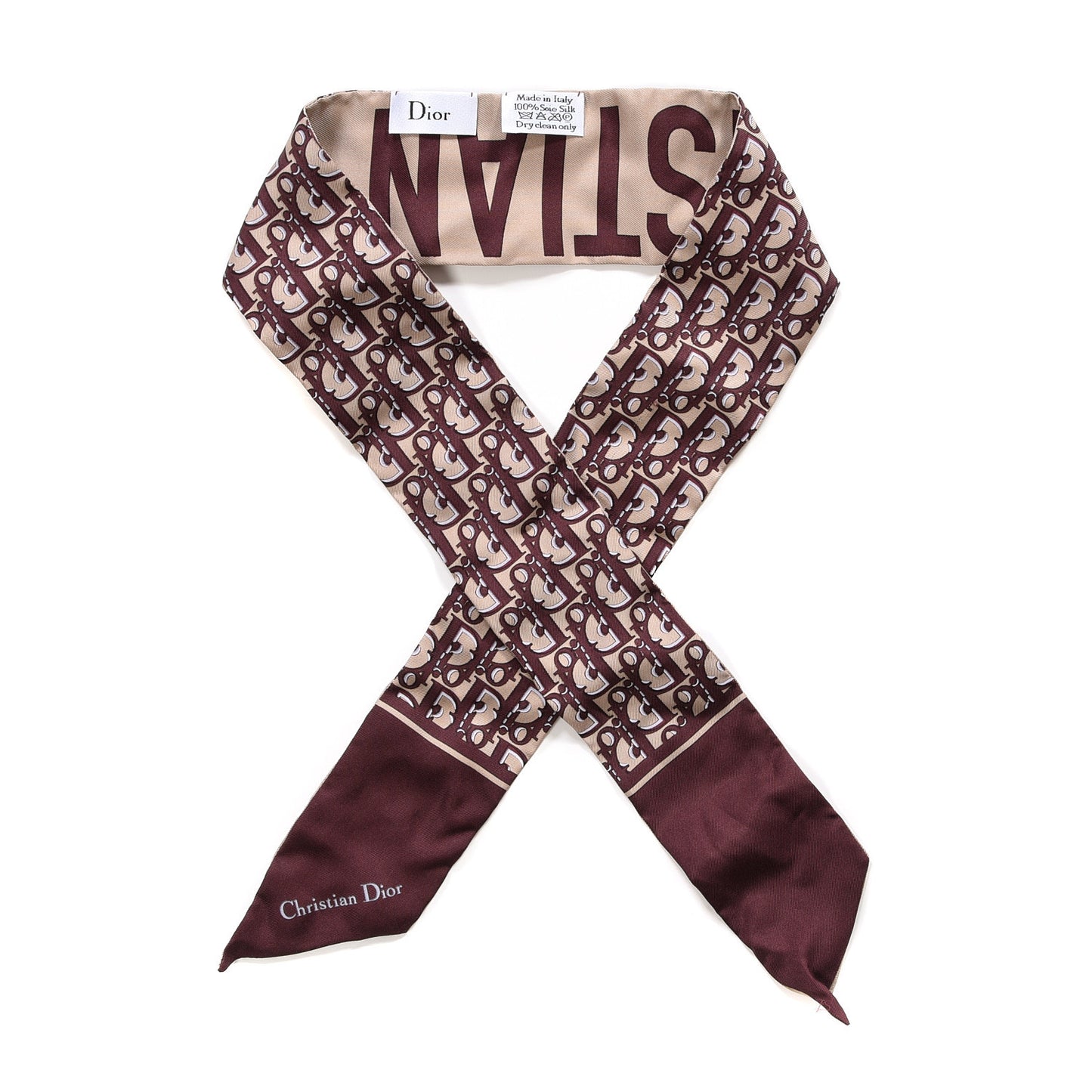 Silk Oblique Mitzah Scarf Bordeaux