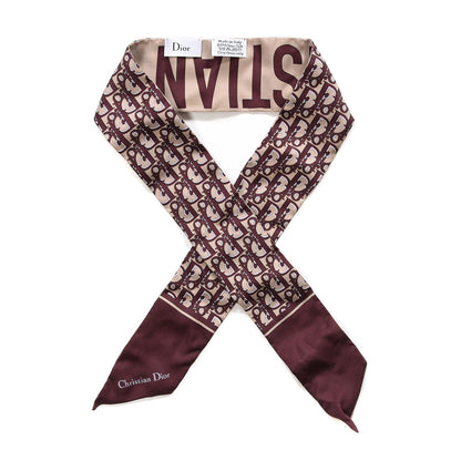 Christian Dior Silk Oblique Mitzah Scarf Bordeaux 1 of 5
