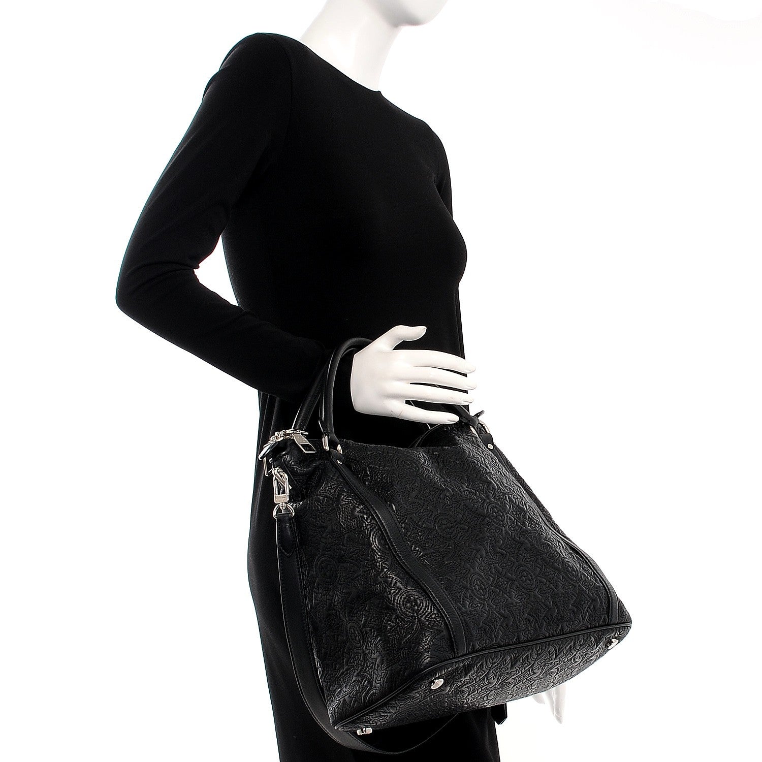 Louis Vuitton Monogram Lambskin Antheia Ixia MM Black 3 of 7