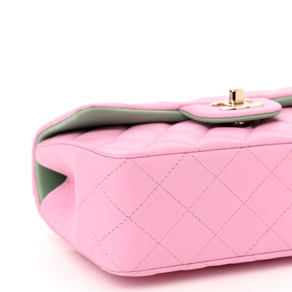 Chanel Lambskin Quilted Mini Top Handle Rectangular Flap Lilac Light Green 9 of 10