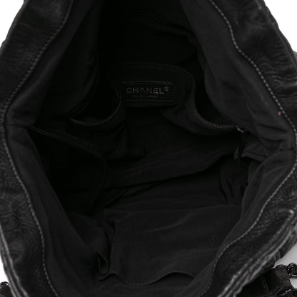 Chanel Metallic Calfskin Quilted Large Chain Me Hobo Dark Grey 6 of 8