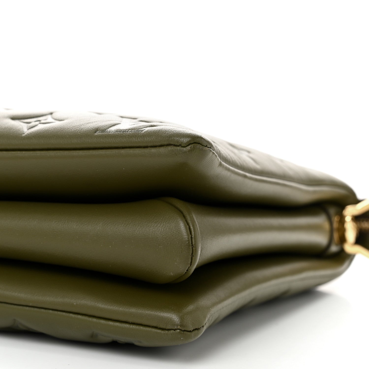 Louis Vuitton Lambskin Embossed Monogram Coussin MM Khaki 11 of 11
