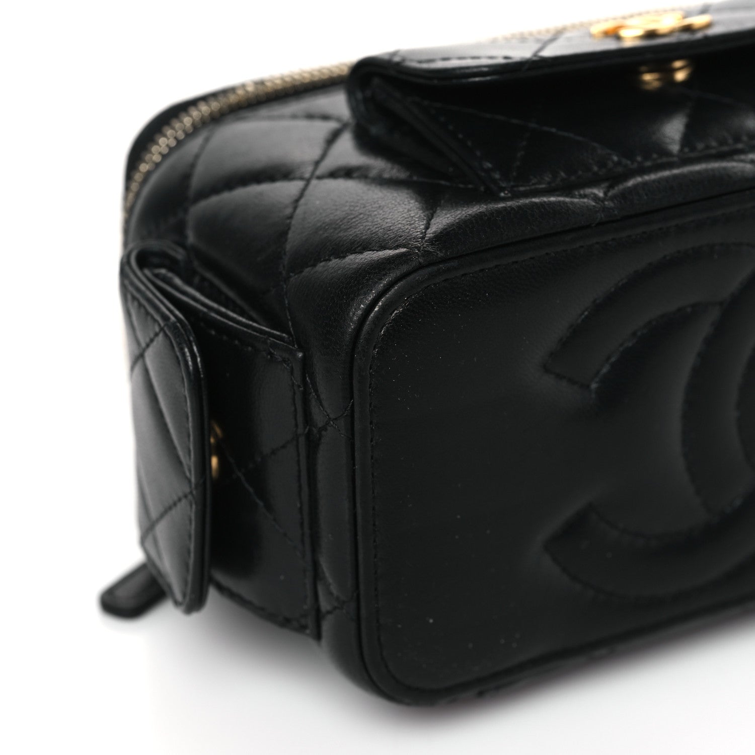 Chanel Lambskin Quilted Polly Pocket East West Top Vanity With Chain Black 8 of 10