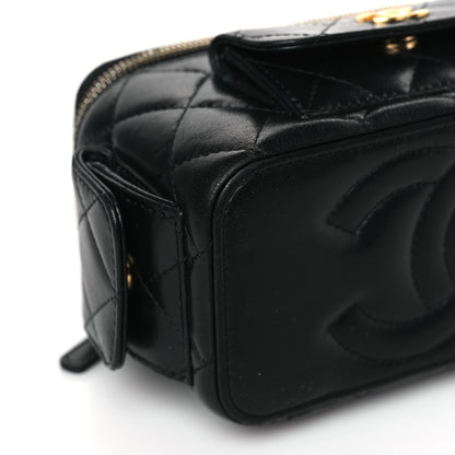 Chanel Lambskin Quilted Polly Pocket East West Top Vanity With Chain Black 8 of 10