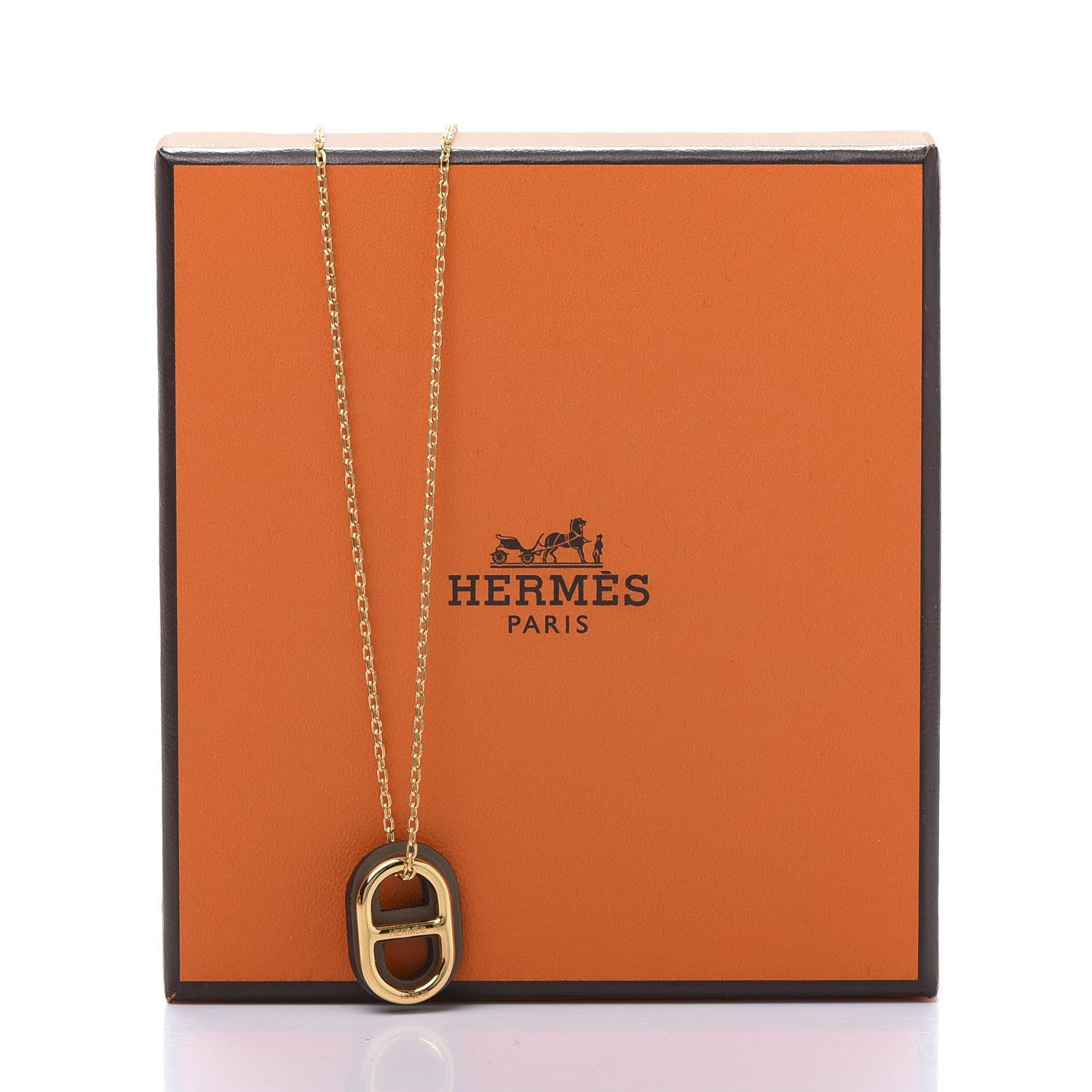 Hermes Swift O'Maillon Pendant Necklace Etoupe 8 of 8