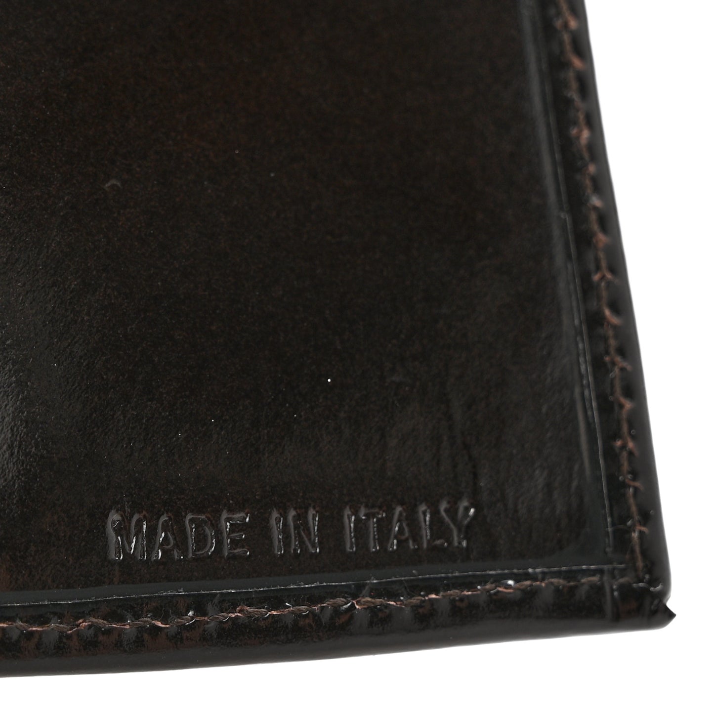 Spazzolato Tri-Fold Compact Wallet Ebano