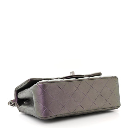 Chanel Iridescent Lambskin Quilted Mini Rectangular Flap Dark Purple 4 of 10