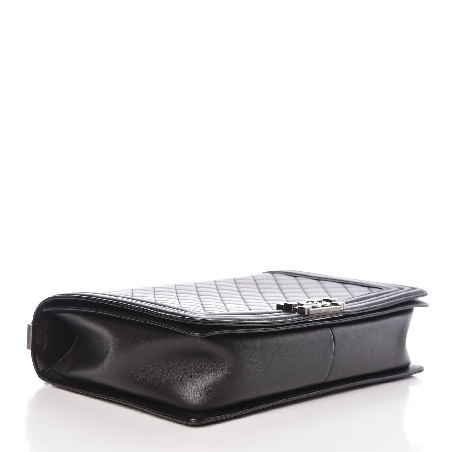 Lambskin Quilted Large Boy Flap Black
