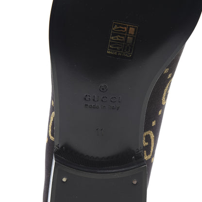 Gucci Calfskin Canvas Mens Chambre des Squelettes Loafers 11 Brown Black 6 of 8
