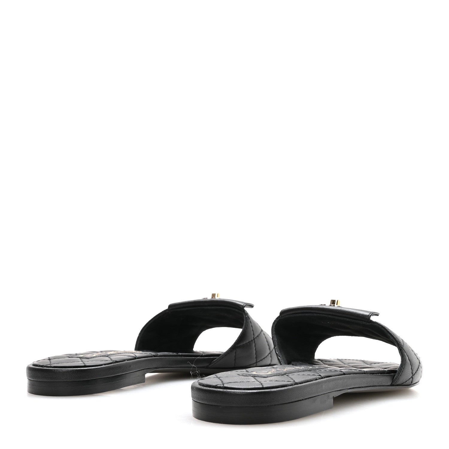 Chanel Lambskin Quilted CC Turnlock Sandals 36 Black 5 of 9