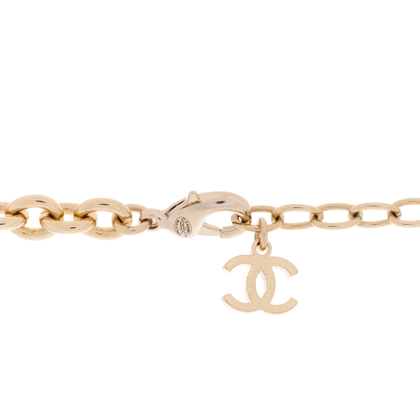 Metal Bead CC Round Choker Necklace Gold