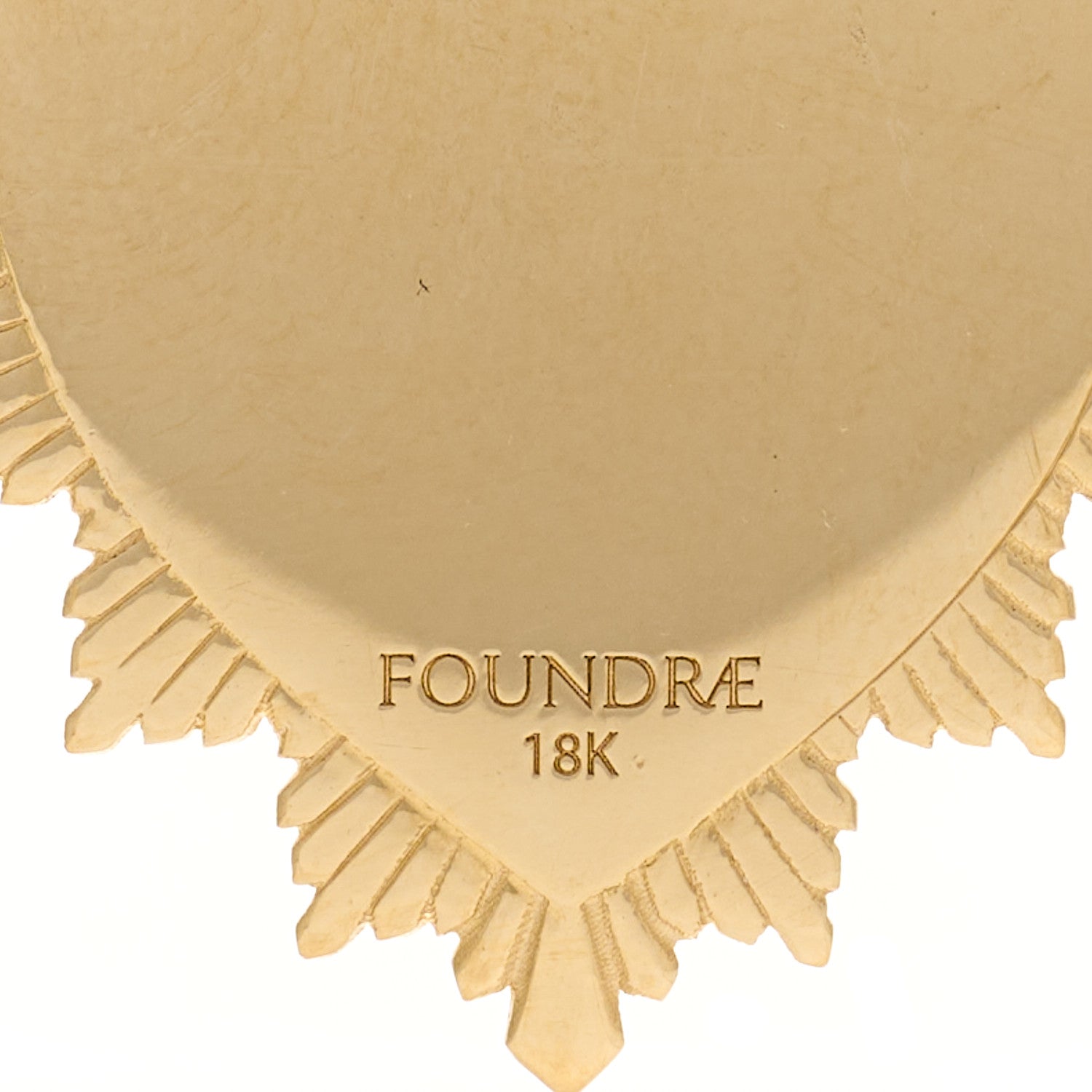 Foundrae 18K Yellow Gold Diamond Heart Love Token Star Medallion Pendant 3 of 3