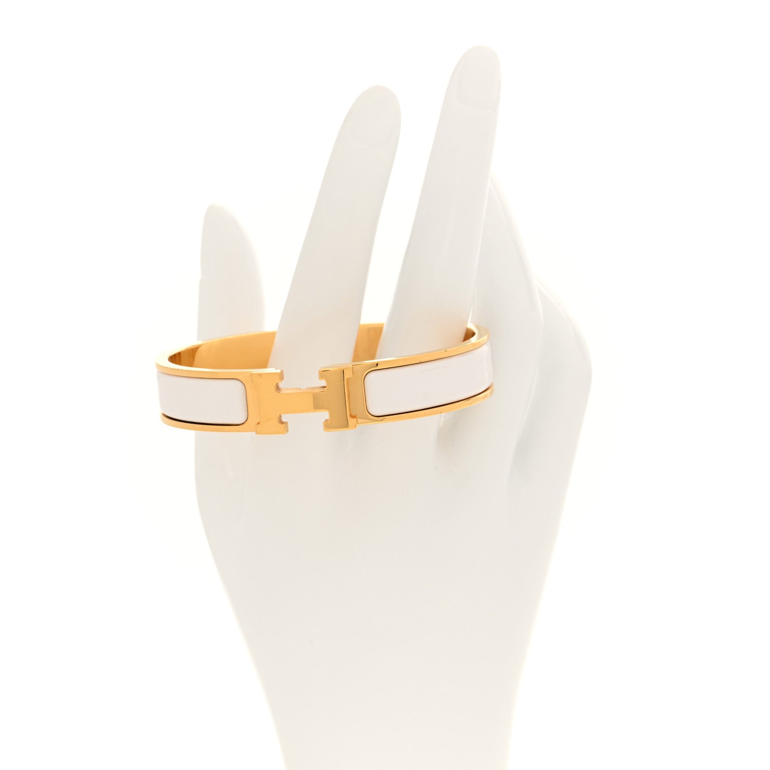 Hermes Enamel Narrow Clic Clac H Bracelet PM White 2 of 5