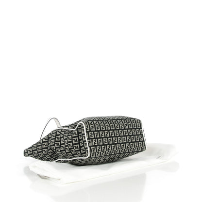 Fendi Zucchino Vitello Tote Black White 4 of 8