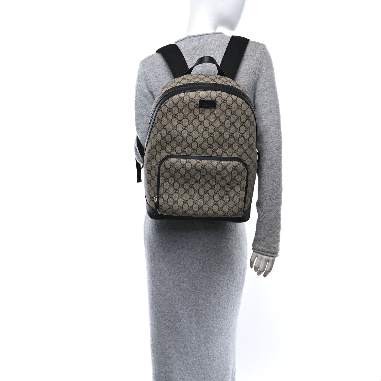 Gucci GG Supreme Monogram Medium Backpack Black 2 of 11