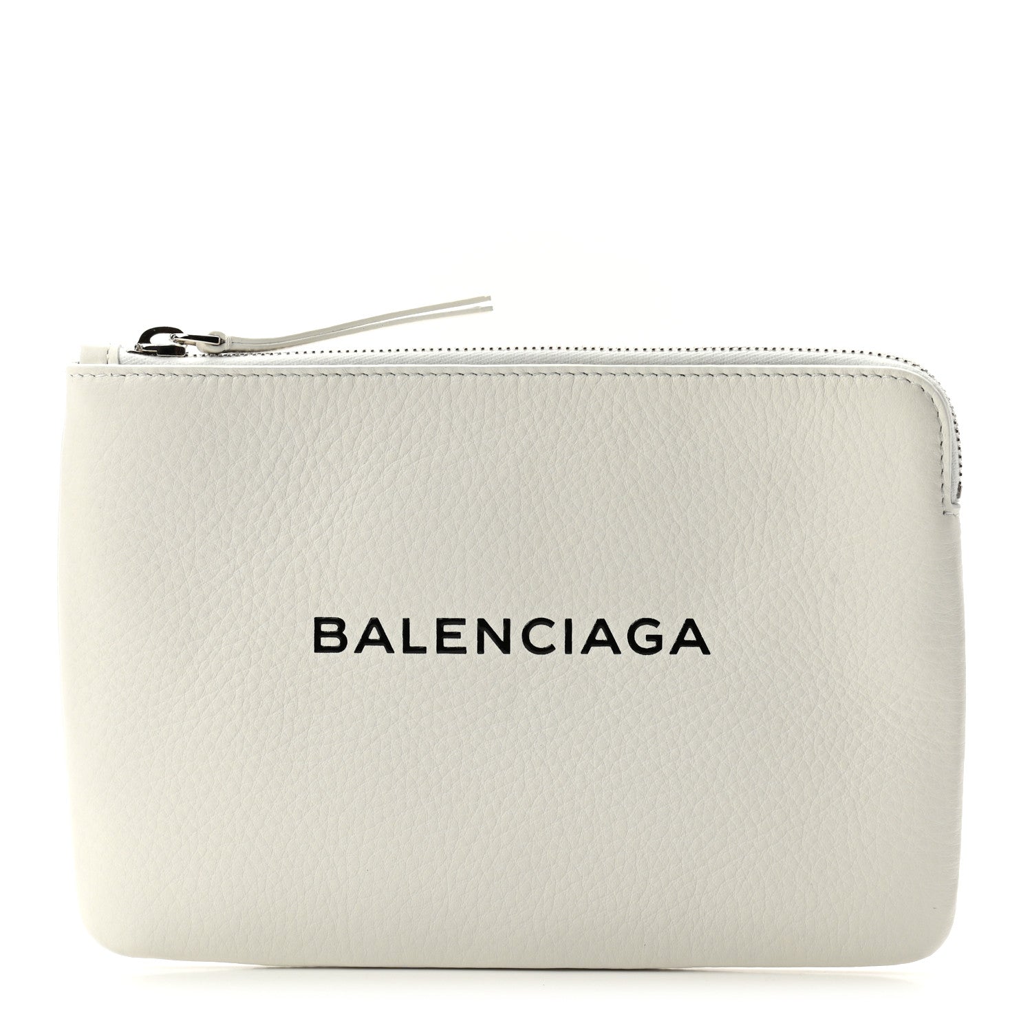 Balenciaga Calfskin Logo M Everyday Pouch White 1 of 7