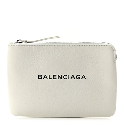 Balenciaga Calfskin Logo M Everyday Pouch White 1 of 7
