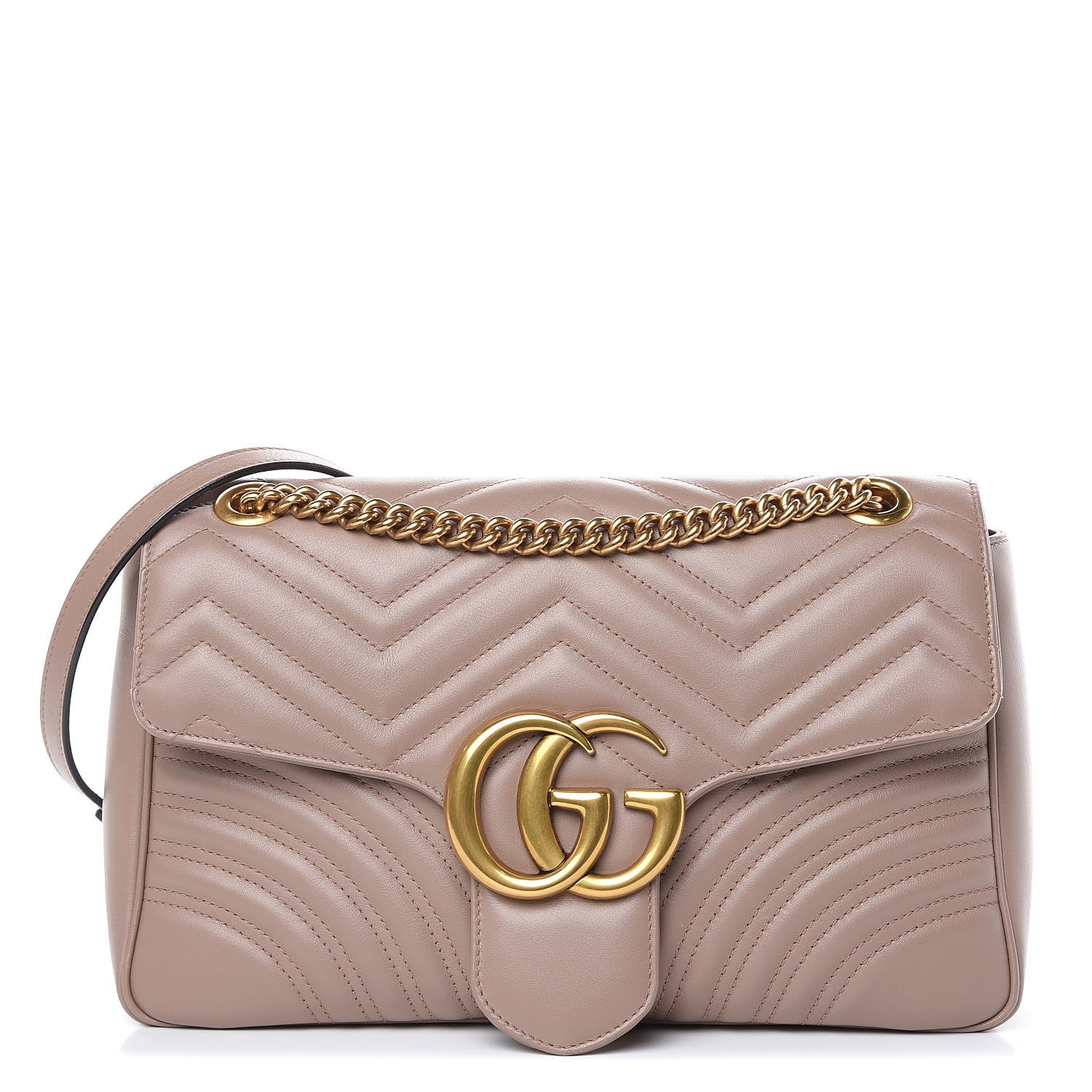 Gucci Calfskin Matelasse Medium GG Marmont Shoulder Bag Porcelain Rose 1 of 11
