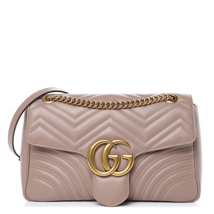 Gucci Calfskin Matelasse Medium GG Marmont Shoulder Bag Porcelain Rose 1 of 11