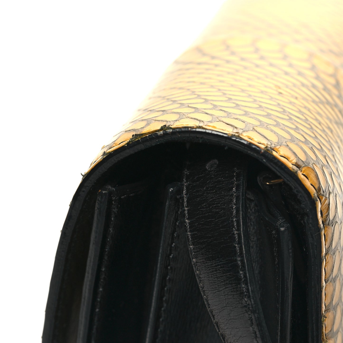 Cobra Calfskin Medium Classic Box Flap Bag Yellow