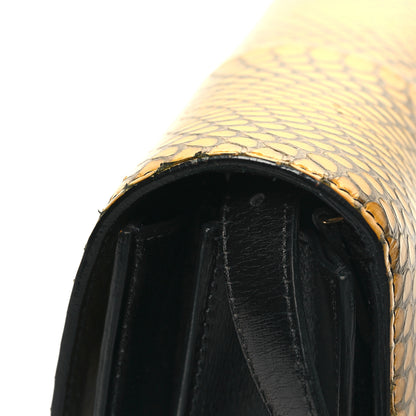Celine Cobra Calfskin Medium Classic Box Flap Bag Yellow 10 of 10