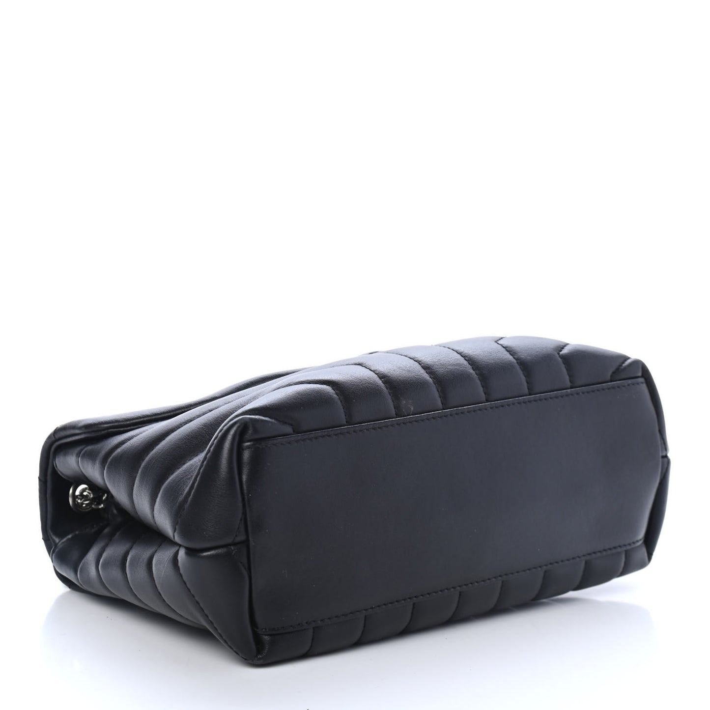 Calfskin Y Quilted Monogram Small Loulou Chain Satchel Black