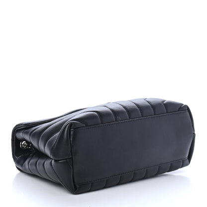 Saint Laurent Calfskin Y Quilted Monogram Small Loulou Chain Satchel Black 3 of 4