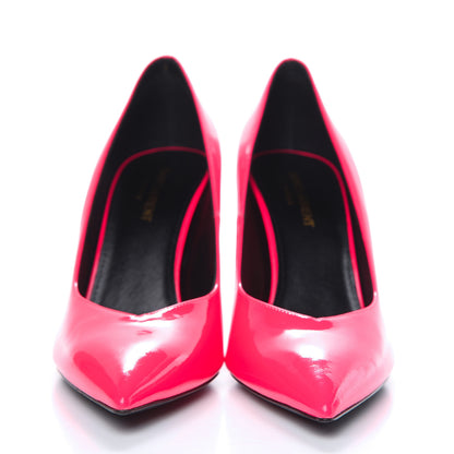 Saint Laurent Patent Calfskin Kiki 85 Pumps 39 Neon Pink 2 of 9