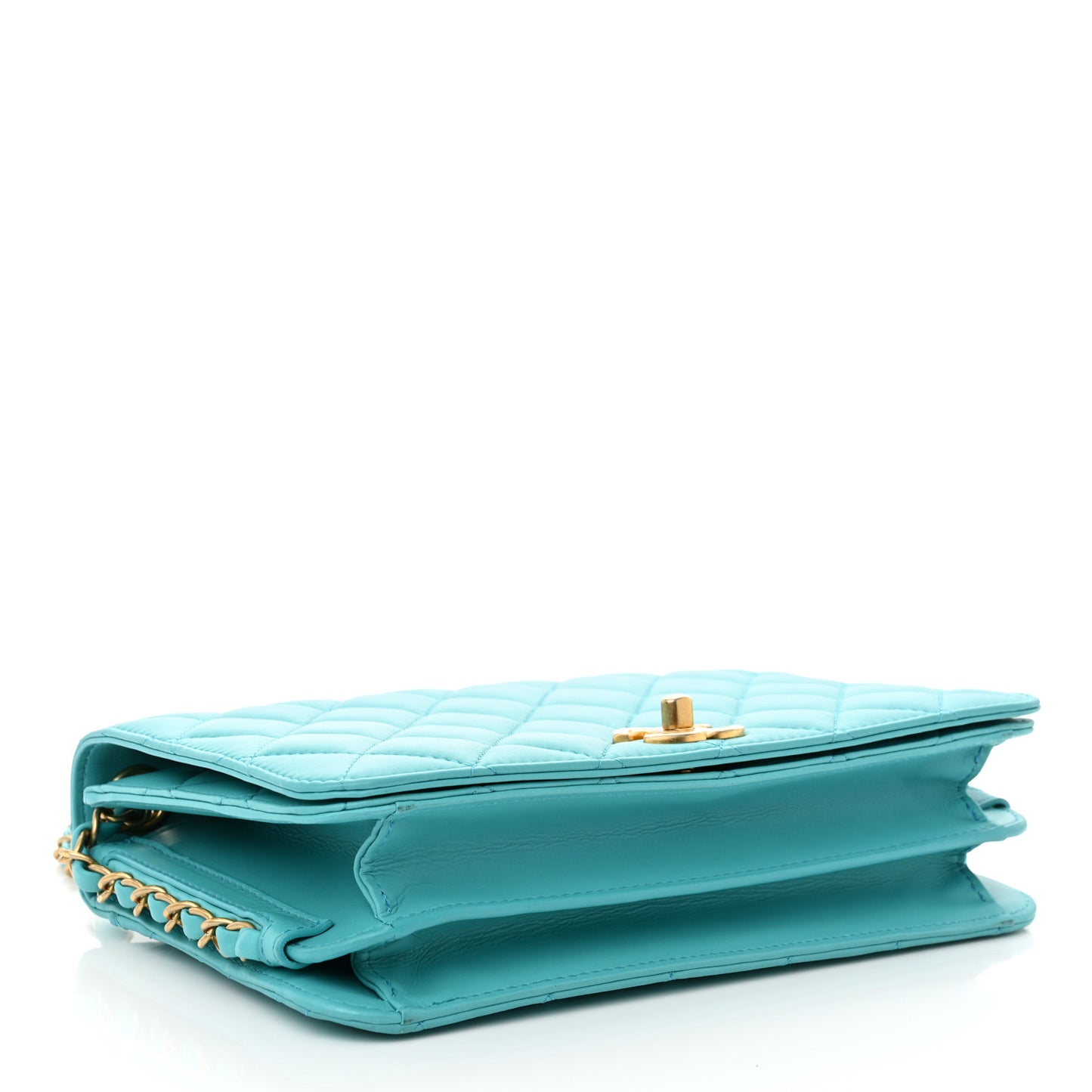 Calfskin Quilted Medium Everyday Chic Single Flap Turquoise