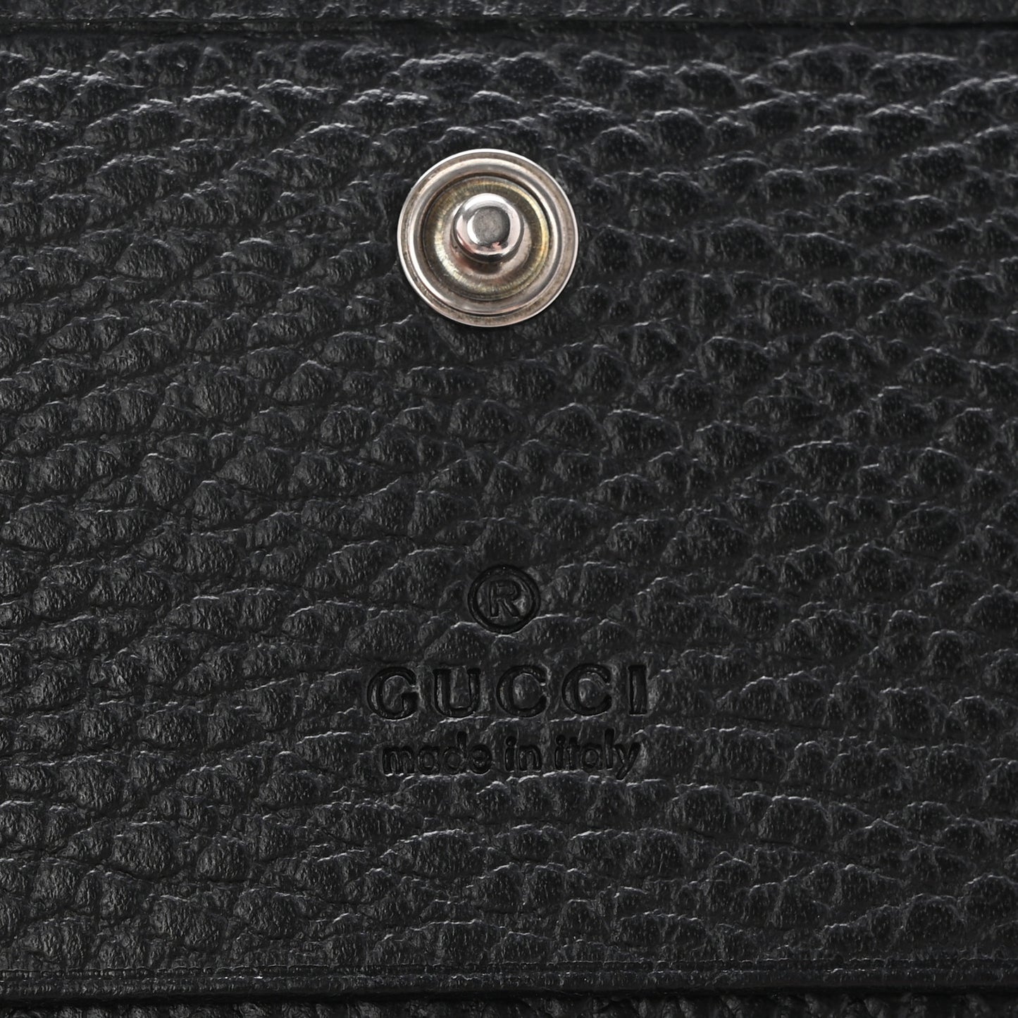Dollar Calfskin Enamel Monochrome GG Marmont Card Case Black