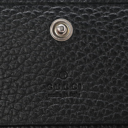Gucci Dollar Calfskin Enamel Monochrome GG Marmont Card Case Black 6 of 11