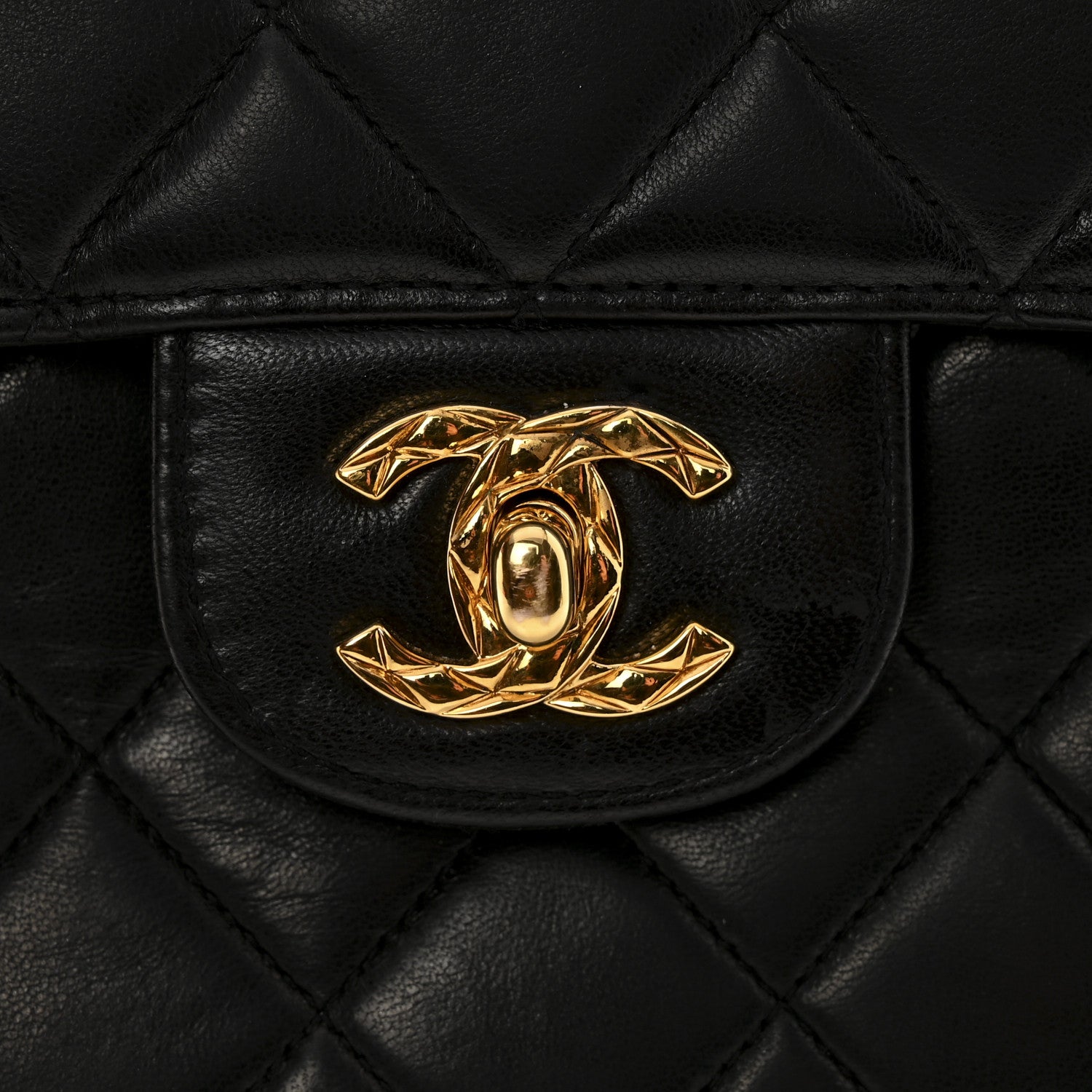 Chanel Lambskin Quilted Flap Camera Tassel Case Black 1815765