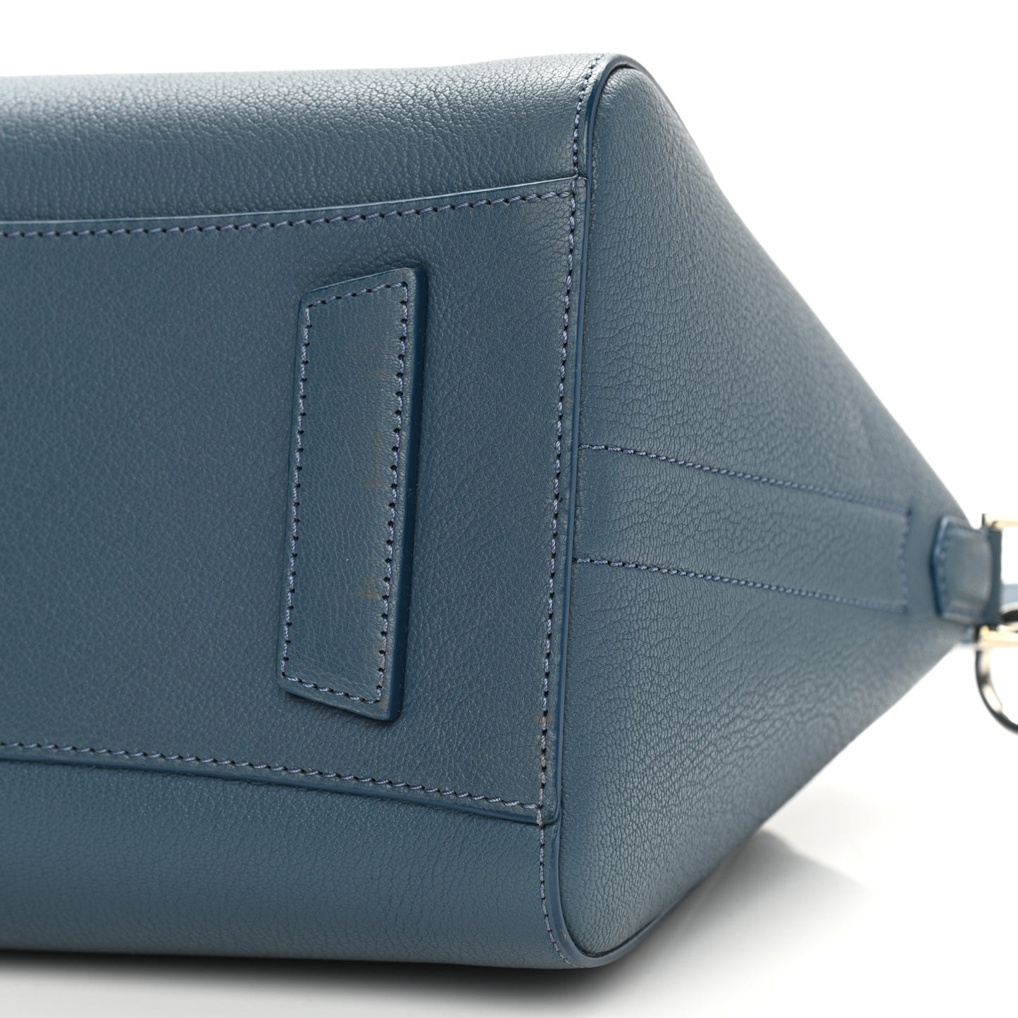 Sugar Goatskin Small Antigona Peacock Blue