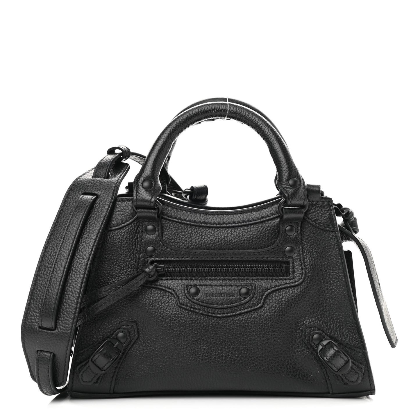 Grained Calfskin Neo Classic Black Hardware Mini City Black