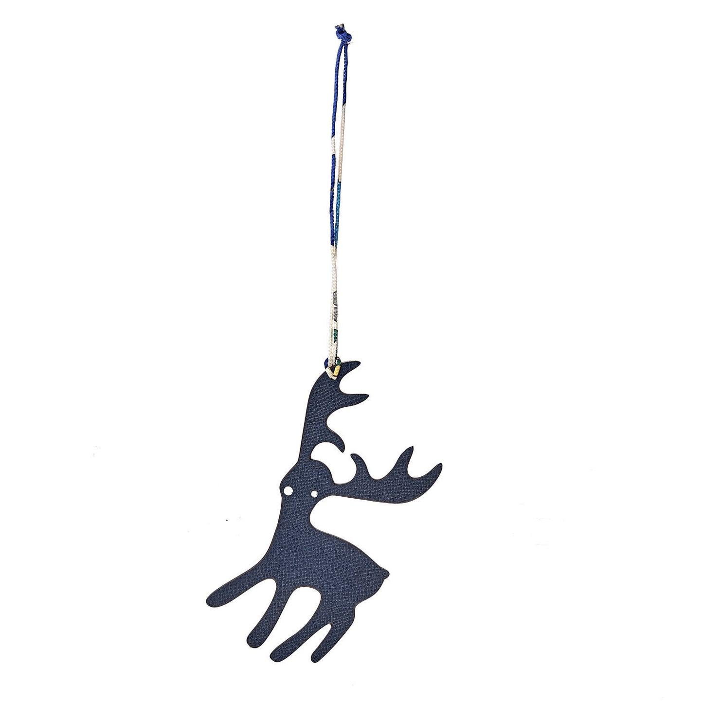 Togo Epsom Petit H Reindeer Bag Charm Anemone Bleu Saphir