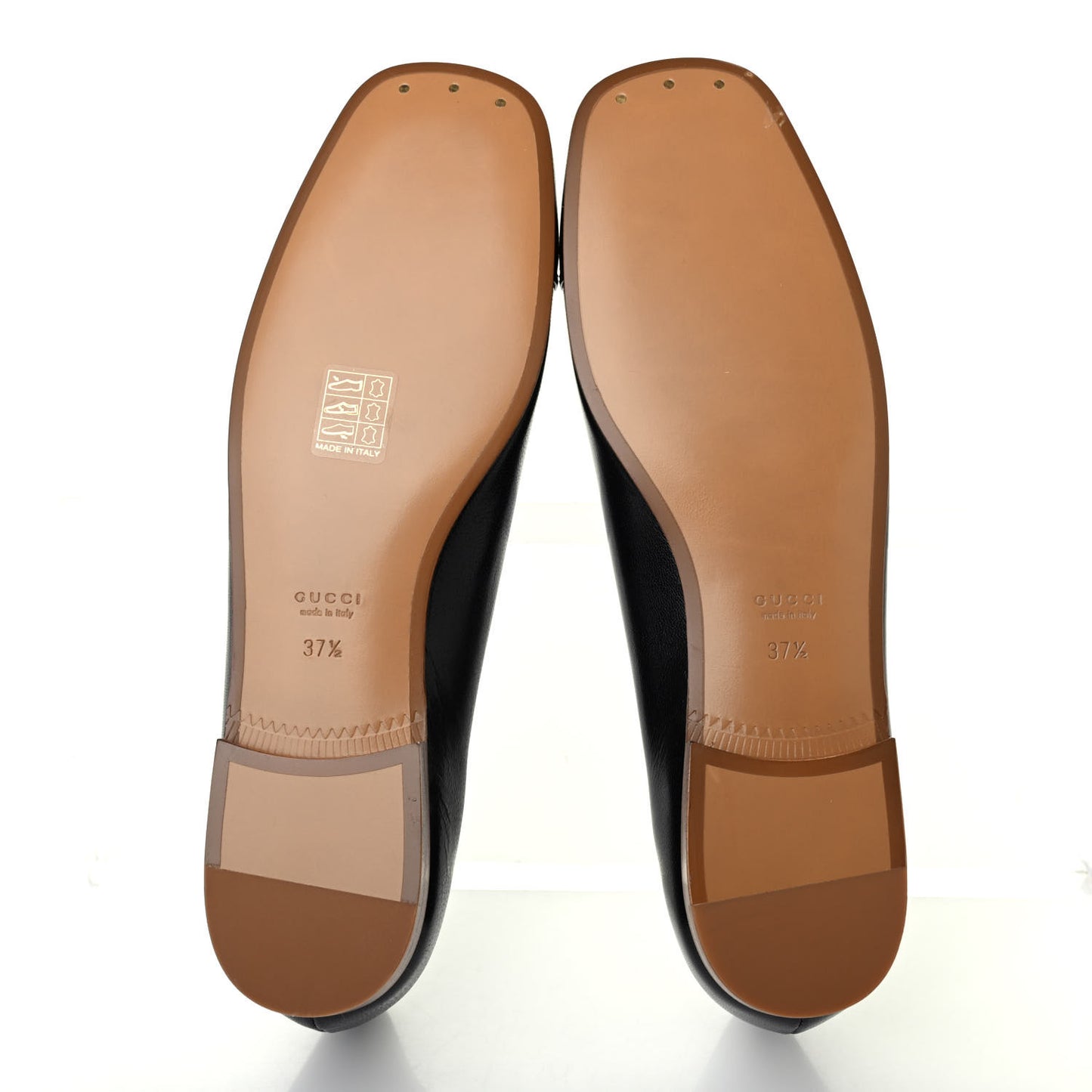 Goatskin Perforated Interlocking G Ballet Flats 37.5 Black