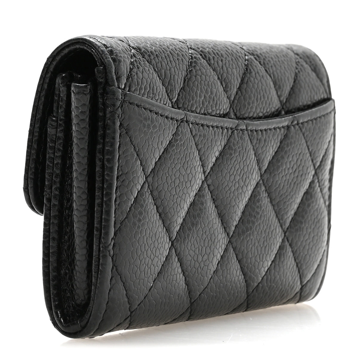 Chanel Caviar Quilted Flap Card Holder Wallet Black 3 of 9
