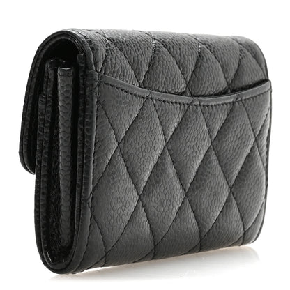 Chanel Caviar Quilted Flap Card Holder Wallet Black 3 of 9