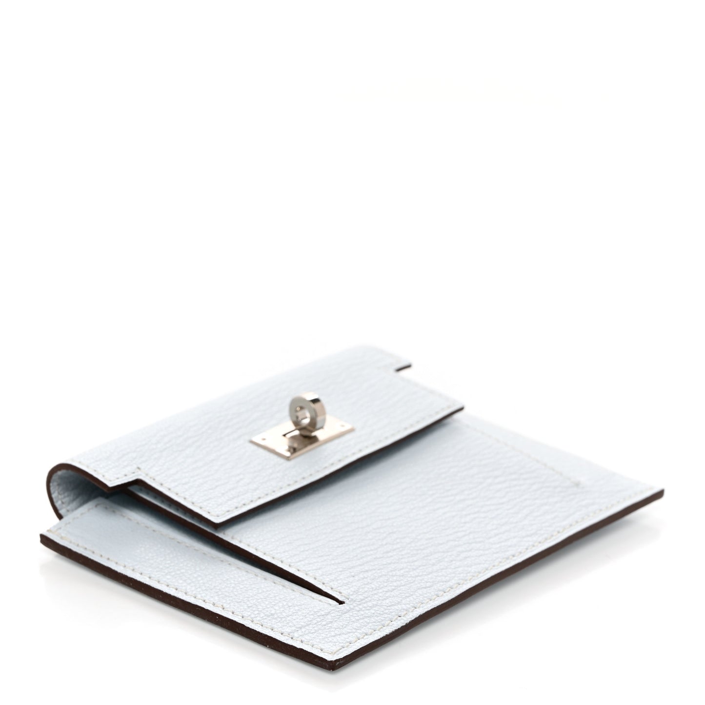 Chevre Mysore Kelly Pocket Compact Wallet Bleu Brume