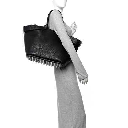 Alexander Wang Pebbled Calfskin Rhett Large Tote Black Silver Hardware 2 of 10