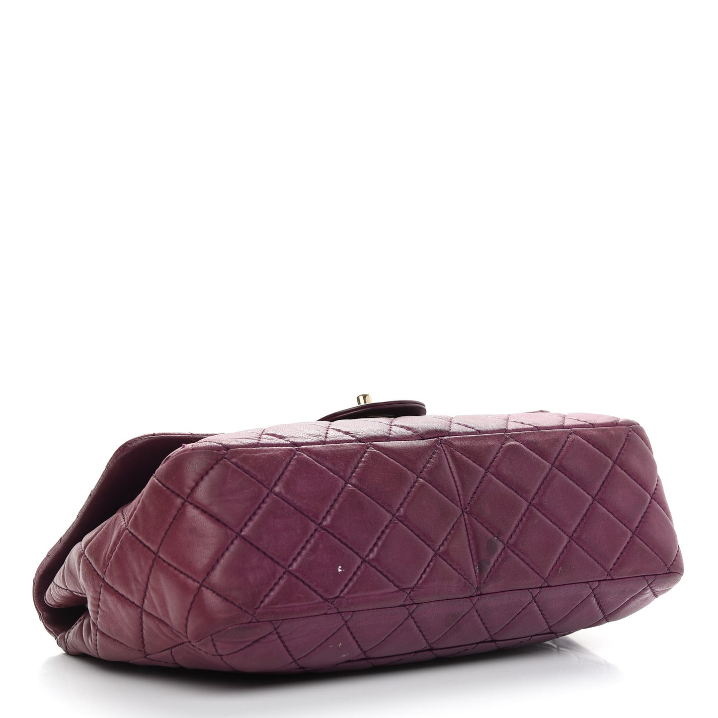 Lambskin Quilted Jumbo Single Flap Purple