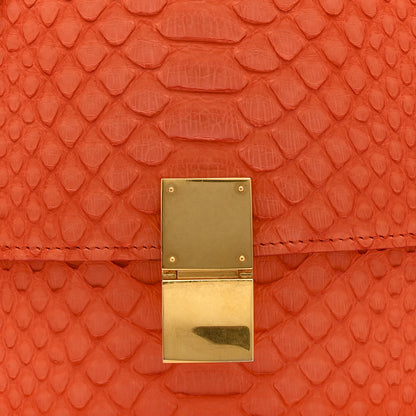 Celine Snakeskin Classic Box Flap Orange 8 of 24