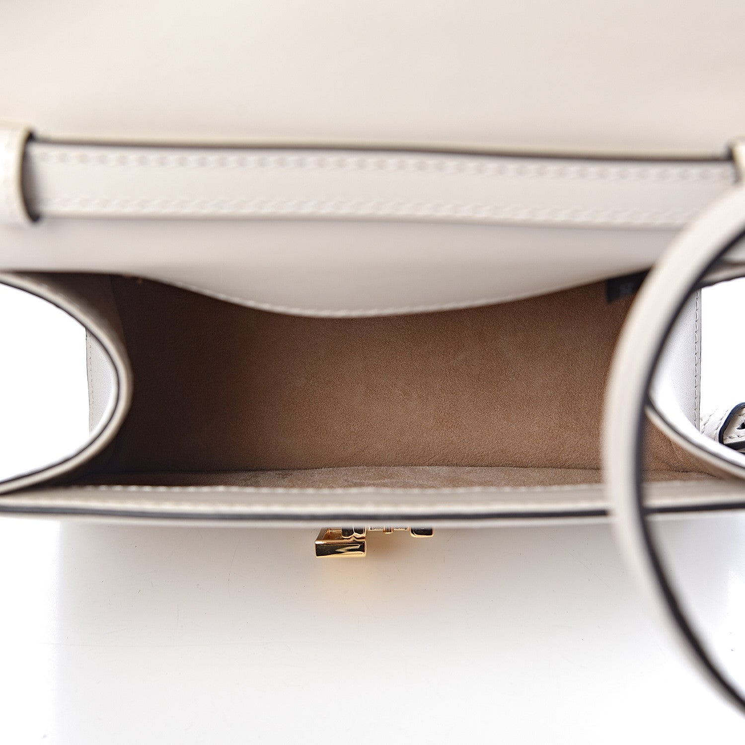 Gucci Calfskin Mini Sylvie Top Handle Bag White 5 of 9