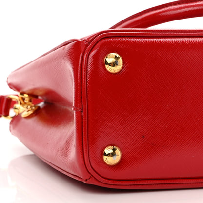 Prada Saffiano Vernice Small Galleria Double Zip Rosso 9 of 15