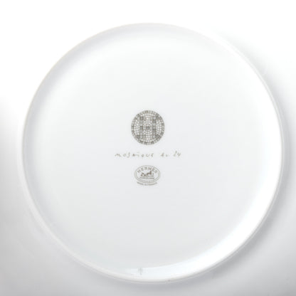 Hermes Porcelain Mosaique au 24 Platine Dessert Plate 8.3 Set of 2 3 of 4