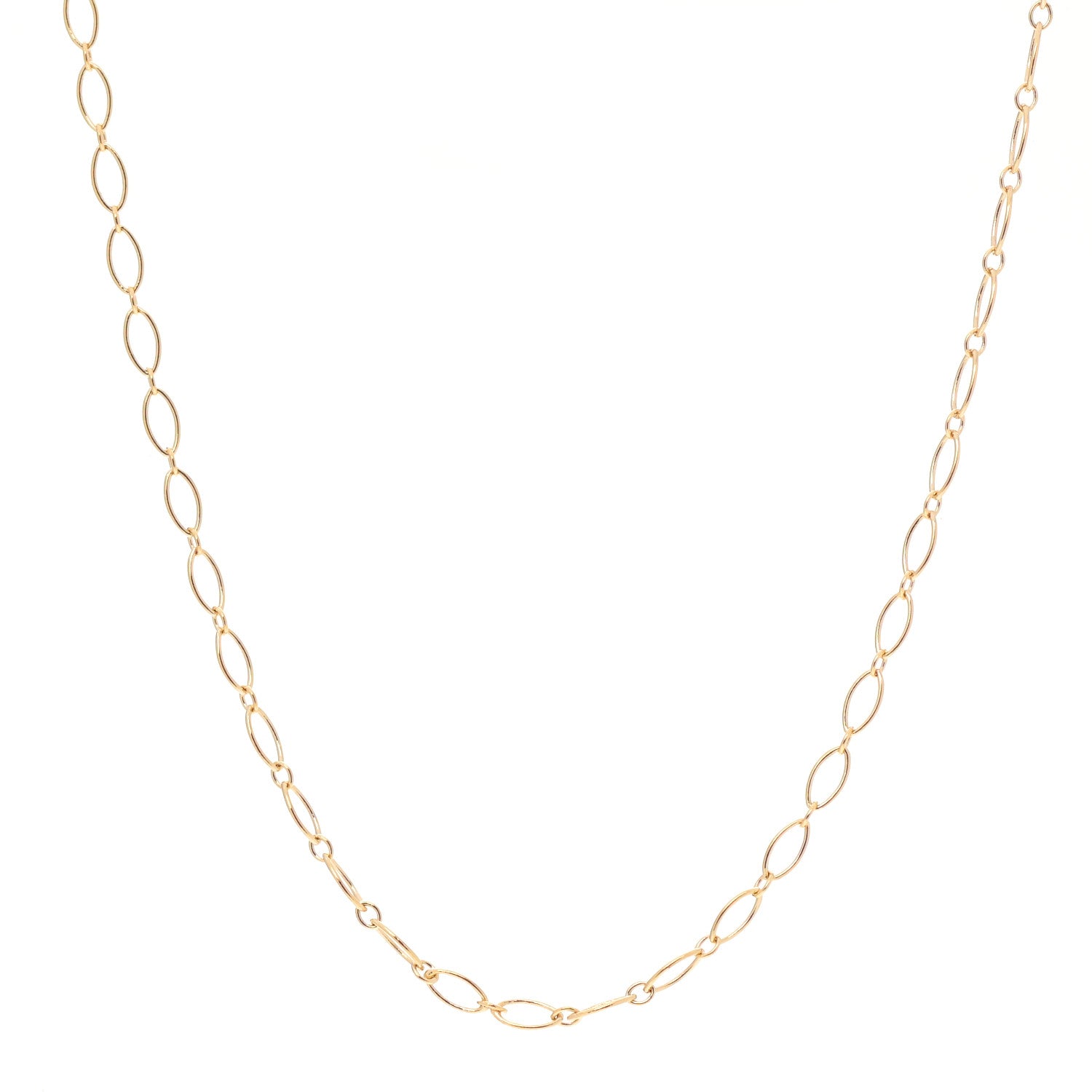 Tiffany 18K Yellow Gold Oval Link Chain Necklace 16" 1 of 5