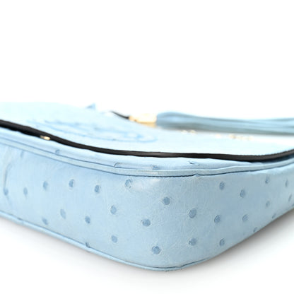Gucci Ostrich Medium Soho Flap Crossbody Blue 10 of 11