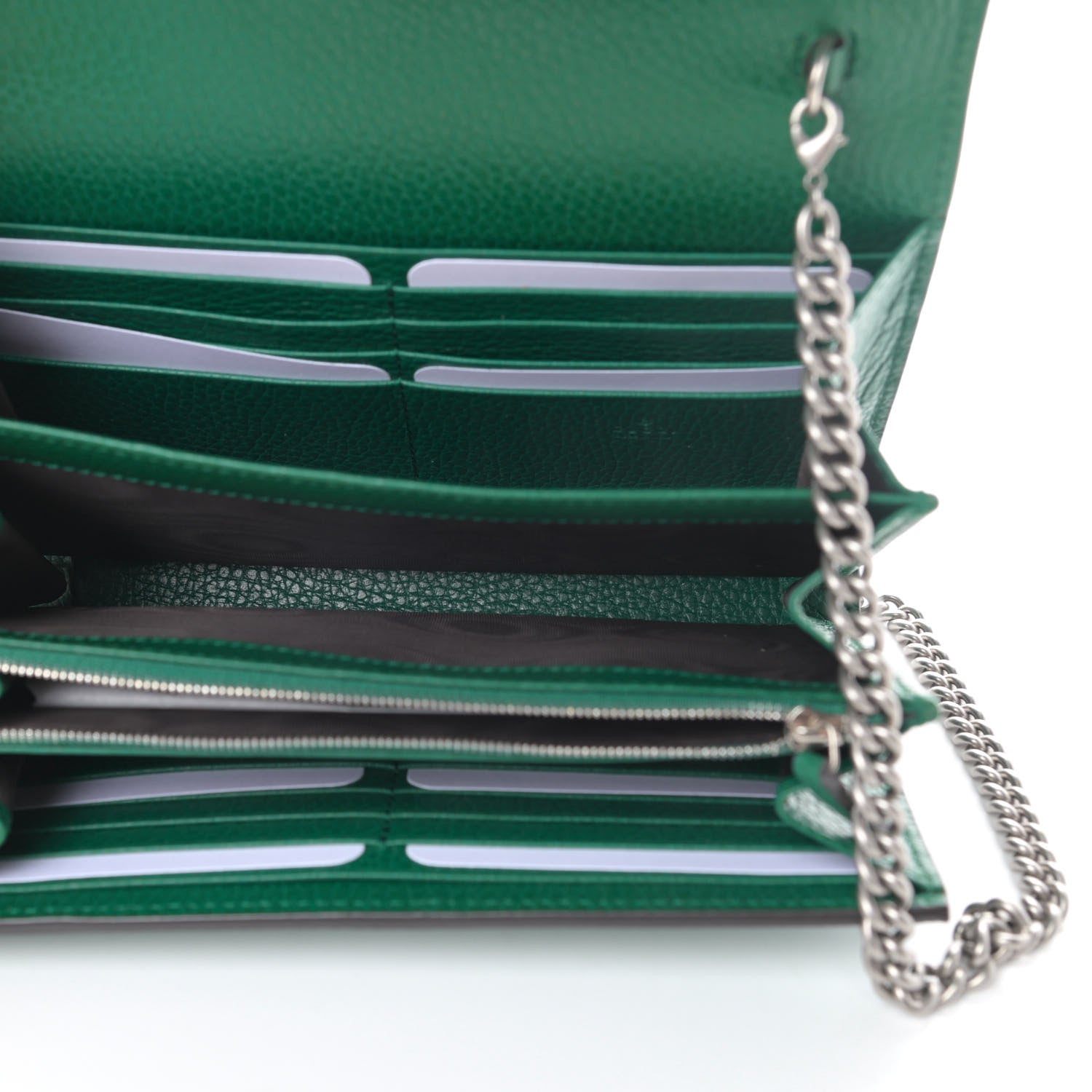 Gucci Calfskin Mini Dionysus Chain Wallet Emerald 5 of 10