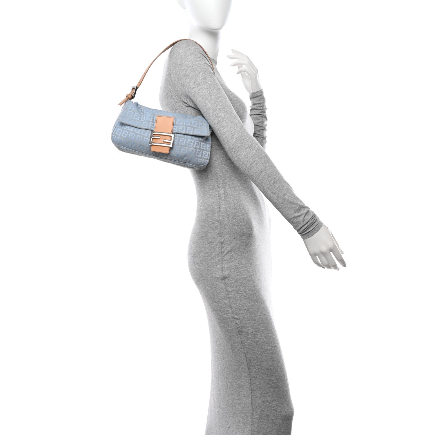 Fendi Zucchino Baguette Celeste Natural 2 of 11