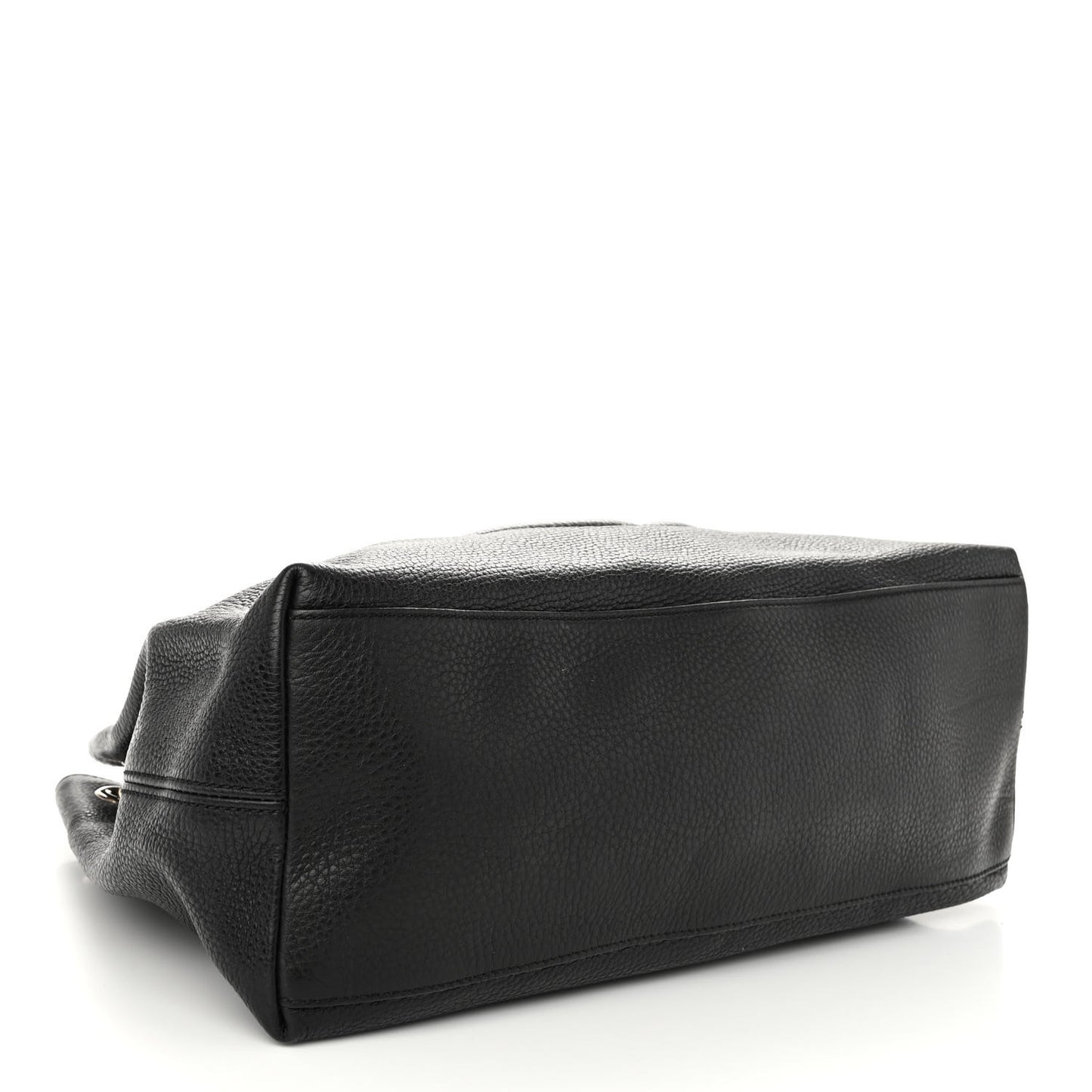 Pebbled Calfskin Medium Soho Chain Shoulder Bag Black